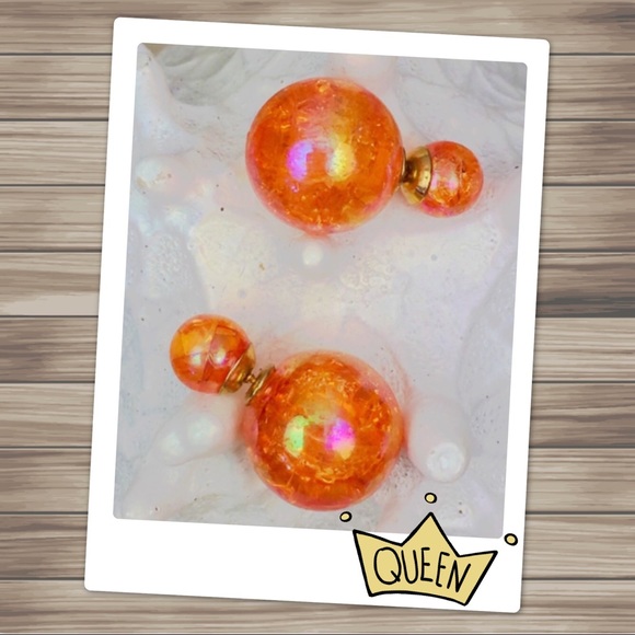 Dawn's Treasures Jewelry - Orange Double Stud Earrings Halloween